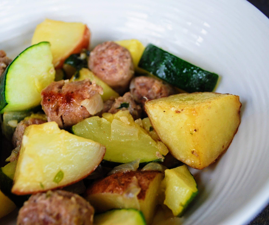 Italian Sausage with Potatoes and Zucchini