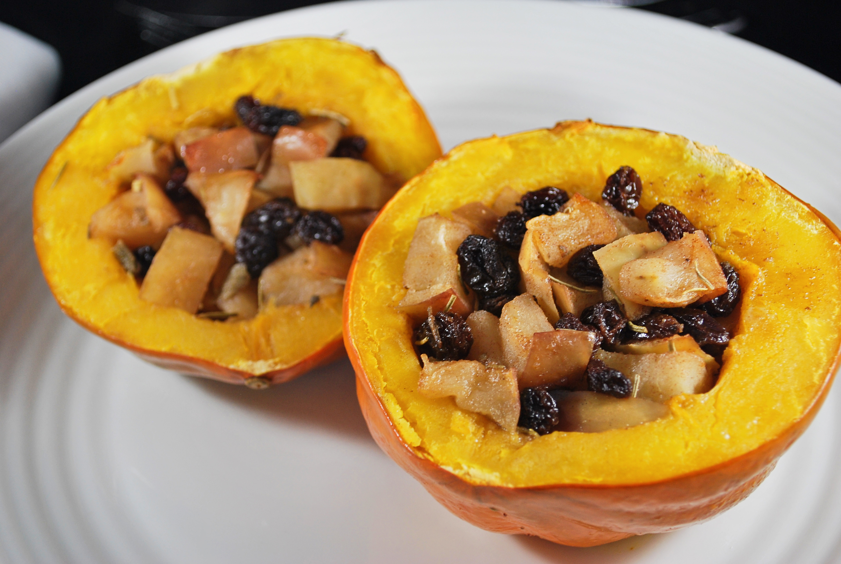 Apple and Raisin Stuffed Acorn Squash